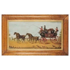 "The London to Southampton Mail Coach, " 19th Century Oil on Canvas