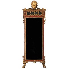 An Italian Neoclassical Parcel-gilt And Red-painted Mirror