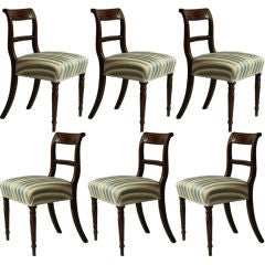 A set of six Regency mahogany dining chairs