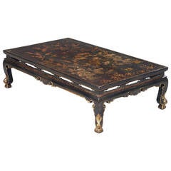 Chinese Gilt and Black Lacquer Low Table