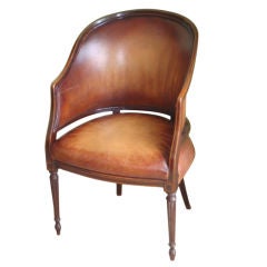 A Good Mahogany And Leather Desk Chair