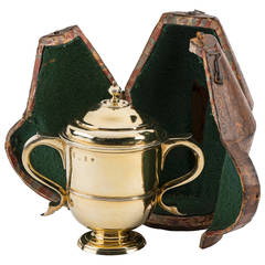 American Colonial Documented George I Silver Gilt Cup