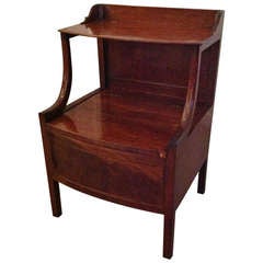 A good mahogany 'Lancashire' bedside commode of a model popularised by Gillows.