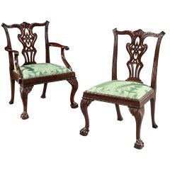 A Rare Set Of Ten George II Carved Mahogany Dining Chairs