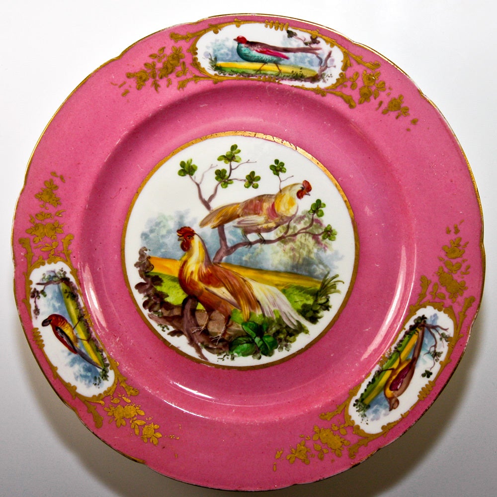 19th Century Pair: Antique Old Paris Porcelain Raised Tazza, Cake Platters For Sale