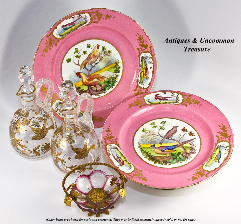 Pair: Antique Old Paris Porcelain Raised Tazza, Cake Platters For Sale 4