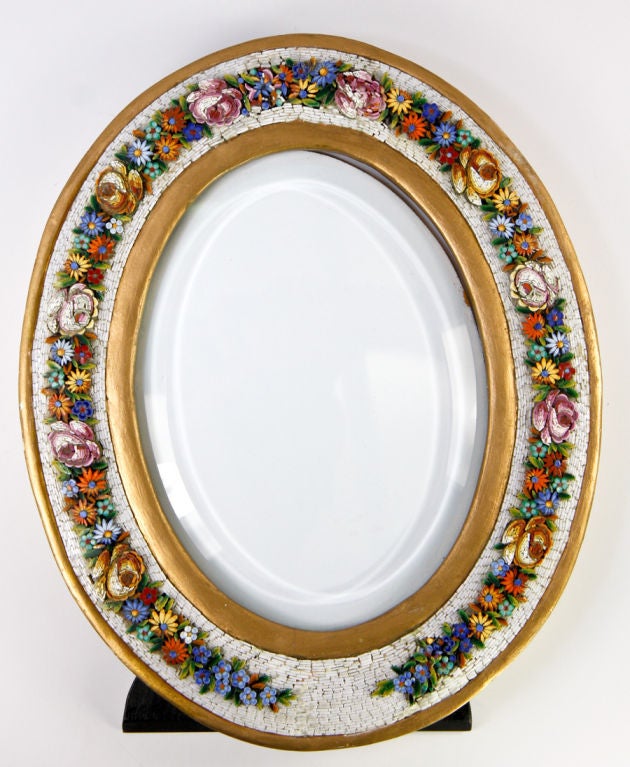 Antique Grand Tour Micro Mosaic Frame 10.5" x 8.5", Victorian