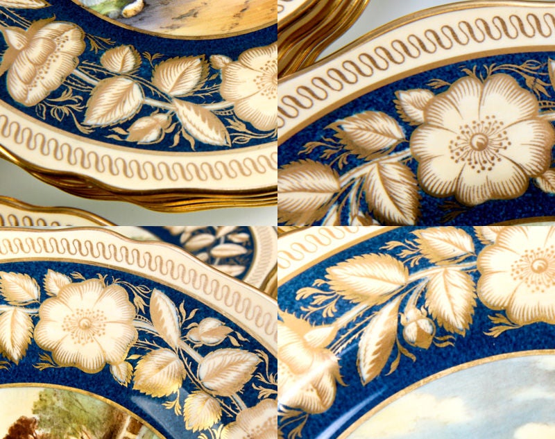 12 Antique Spode Copeland Cabinet Plates, 9 3/8