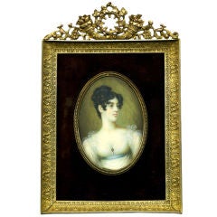 Fine Antique Georgian Napoleonic Era Portrait Miniature, English