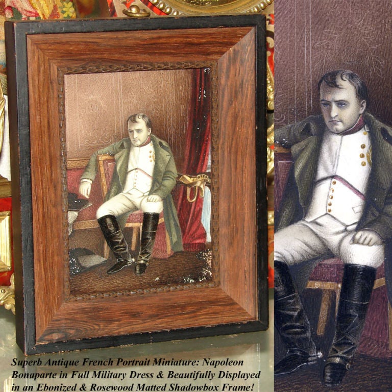 19th Century Antique French Portrait Miniature: Defeat of Napoleon, Delaroche For Sale