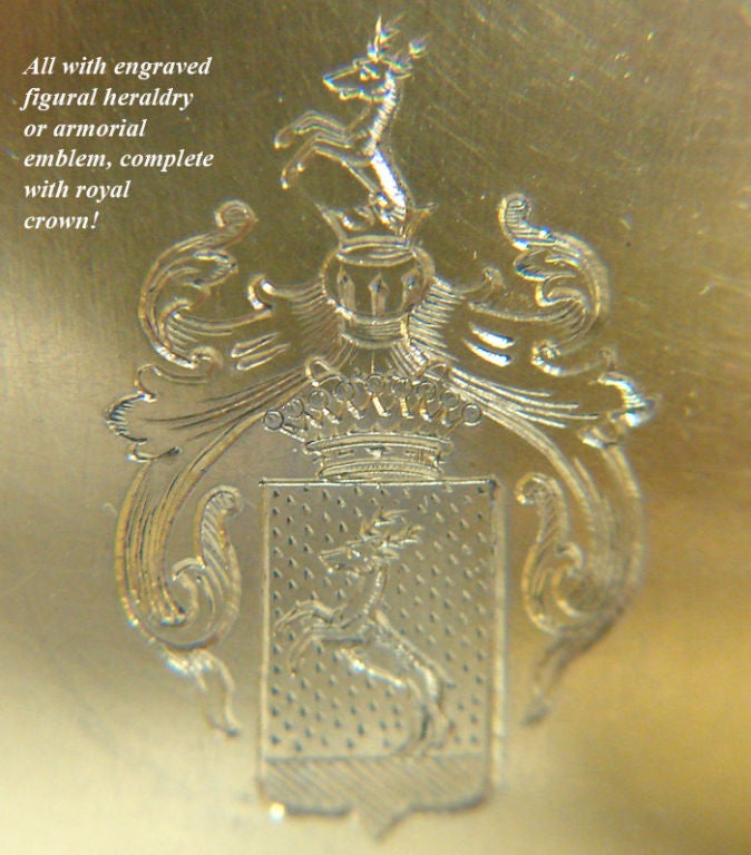Antique G. Keller French Travel Vanity, Armorial Sterling Silver 2