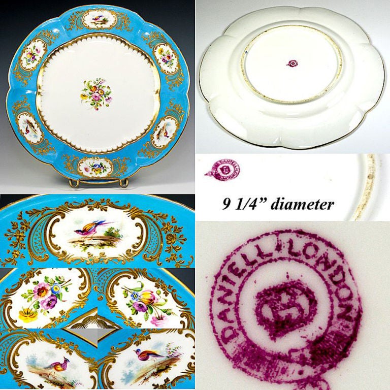 18th Century and Earlier Very Rare Set of 4 Antique Coalport Hand Painted Cabinet Plates For Sale