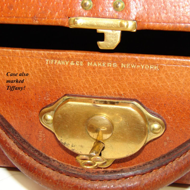 Antique Tiffany & Co. Travel Case, Sterling Silver Jars, Vanity 1