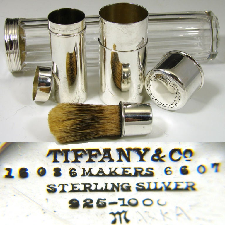 Antique Tiffany & Co. Travel Case, Sterling Silver Jars, Vanity 2