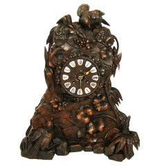 Antique French Black Forest 17.5" Mantel Clock, frm Palais Royal