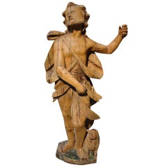18th Century Carved Wooden Statue from France