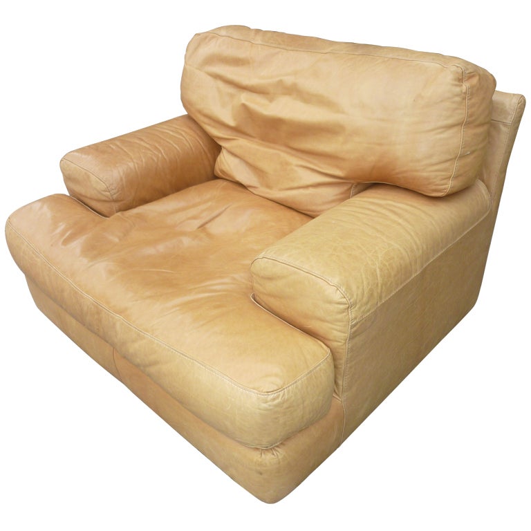 Italian Leather Lounge  Chair