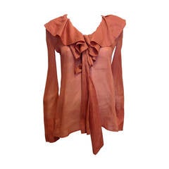 Gucci Coral Ruffled Blouse