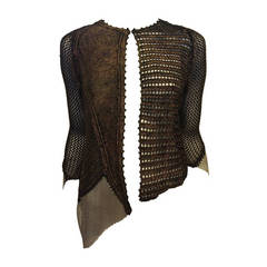 Christian Lacroix Brown Knit Patchwork Jacket