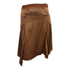 Louis Vuitton Caramel Brown Button-up Skirt