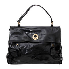 Yves Saint Laurent Muse Two Black Patent Calfskin