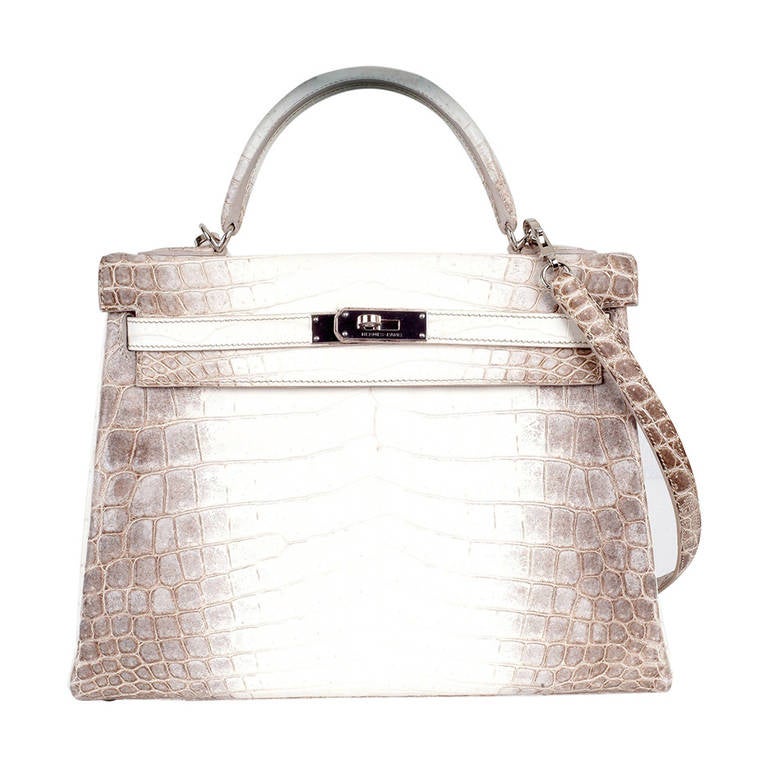 WOWZA! HERMES KELLY BAG 32cm HIMALAYAN WHITE CROCODILE TREAT ...  