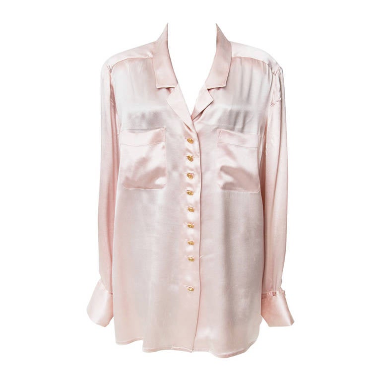 Chanel Soft Pink Silk Blouse