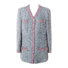 Chanel Blue 
Pink Tweed Jacket