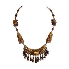 1960s Resin Necklace with Colored Beads by French Jeweler Henry