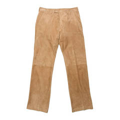 Men's Gianni Versace Tan Suede Trousers