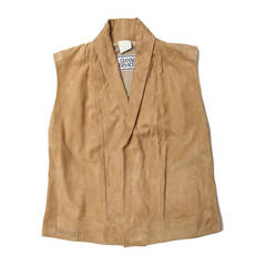 Men's Contemporary Tan Suede Vest Size 54