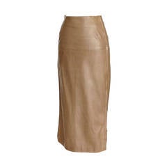HERMES skirt long soft leather side zippers leather toggles 38 fits 4 to 6 1