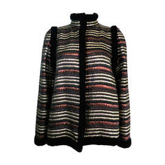 1970s YVES SAINT LAURENT Couture Metallic brocade & velvet jacket YSL