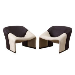 Pair of Pierre Paulin Modernist "Groovy" Lounge Chairs