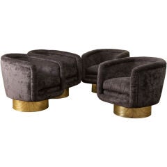 Pair of Fab 60's Swivel Tub Chairs By Leon Rosen for Pace