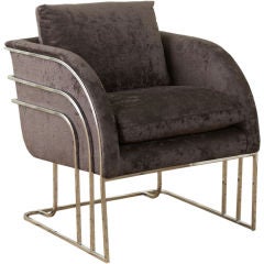Single Stunning Curved Milo Baughman Club Chair