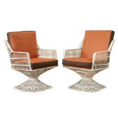 Pair of Spun Fiberglass Garden Chairs