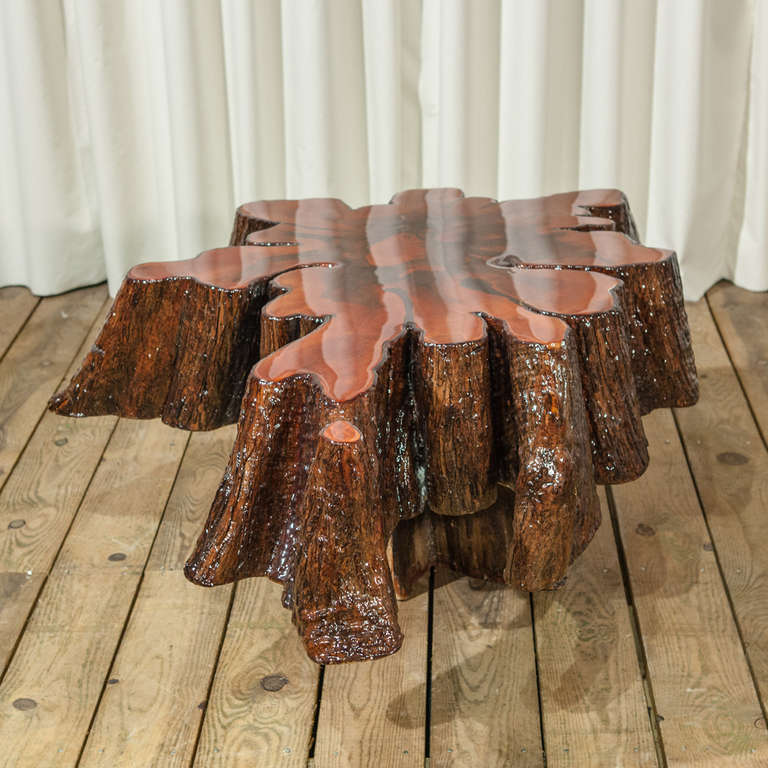 Late 20th Century A Lacquered Cypress Root Coffee Table