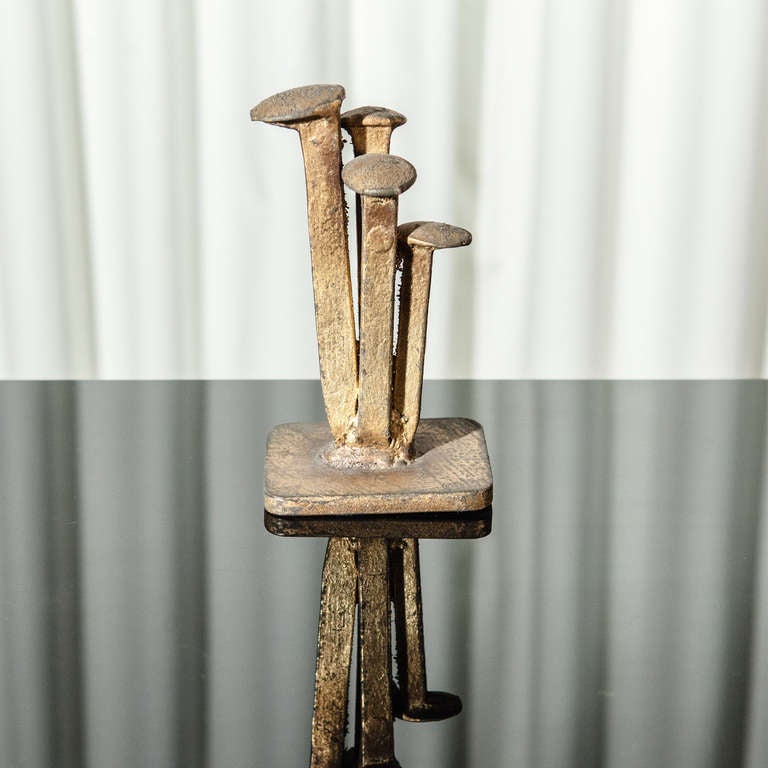 A Rare Curtis Jere Signed Nail Sculpture