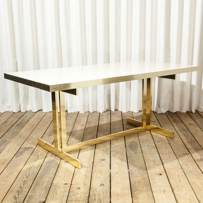 A Brass and Laminate Writing Desk