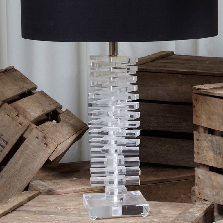 Stacked Lucite Lamp