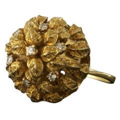 Diamond Gold Bombe Ring