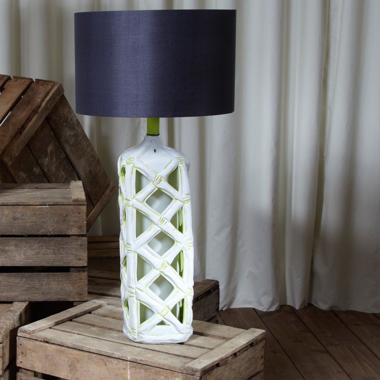 Pair of Large 'Cut out' Italian Ceramic Lamps