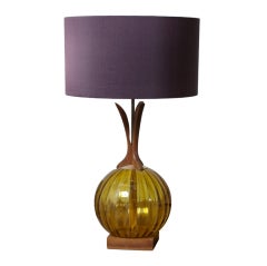 Danish Amber Glass Lamp