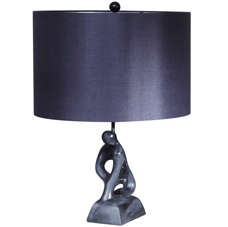 Single 1940's Modernist Figural Lamp Signed by Leo Middleman