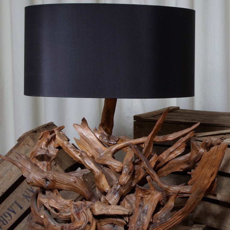 American Oversized1960's Driftwood Lamp For Sale