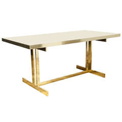 A Brass and Laminate Writing Desk
