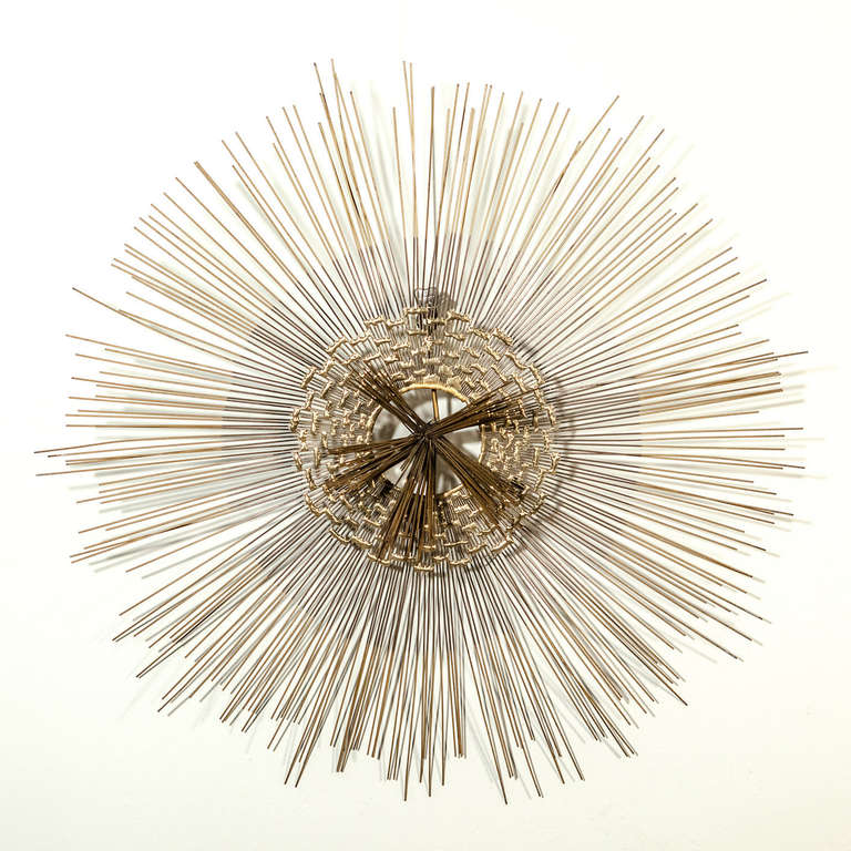 American A 1970s Abstract 3D Urchin Wall Sculpture For Sale