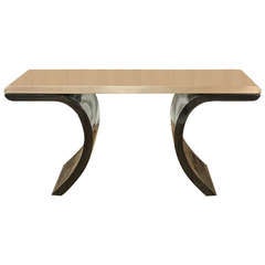 A Black and Bronze High Gloss Console