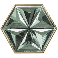 1970's Multi Faceted Silver Mirror Wall Sculpture